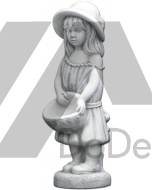 Donica - figurka betonowa dziewczynka w kapeluszu